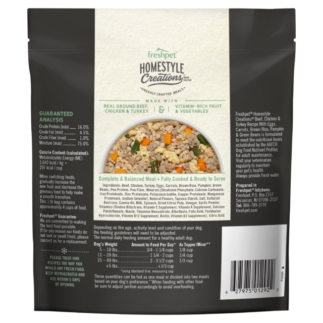 Freshpet Homestyle Creations Beef, Chicken & Turkey Recipe 1lb - Image 6