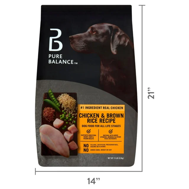 Pure Balance Chicken & Brown Rice Recipe Dry Dog Food, 15 lbs - Image 3