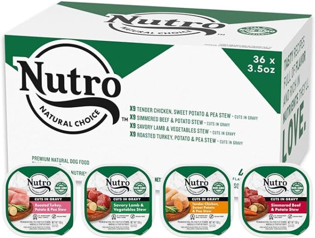 NUTRO Natural Grain Free Cuts in Gravy Adult Wet Dog Food Variety Pack, 3.5 oz Tray
