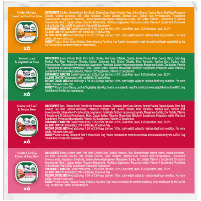 Nutro Natural Grain Free Cuts In Gravy Beef, Lamb, Chicken, And Turkey Adult Wet Dog Food Variety Pack, 3.5 Oz Trays (Count of 24) - Image 8