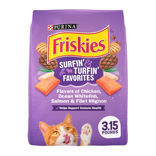 Purina Friskies Surfin' & Turfin',Indoor Dry Cat Food, Chicken,Whitefish, & Salmon