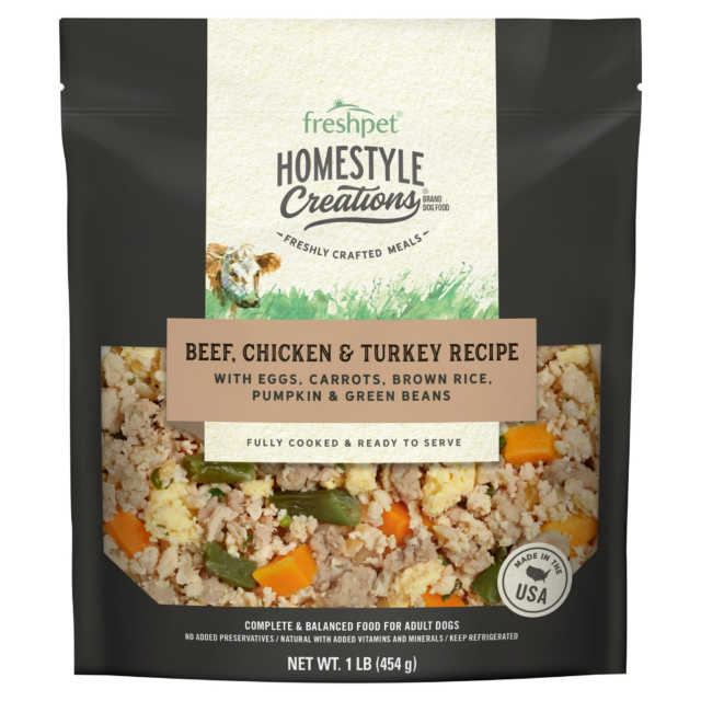 Freshpet Homestyle Creations Beef, Chicken & Turkey Recipe 1lb