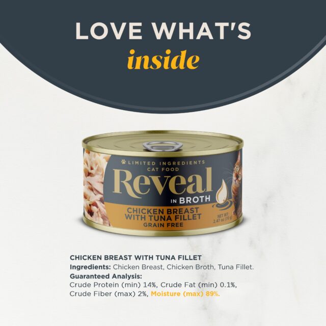 Reveal Natural Wet Cat Food, Chicken Breast with Tuna in Broth, 24 x 2.47oz Cans - Image 8