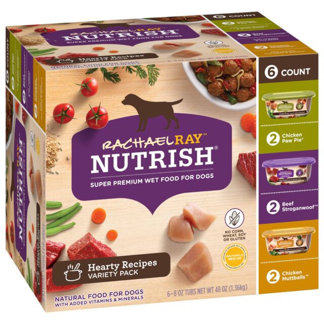 Rachael Ray Nutrish Hearty Recipes Variety Pack Wet Dog Food, 8 oz. Tubs, 6 Count - Image 9