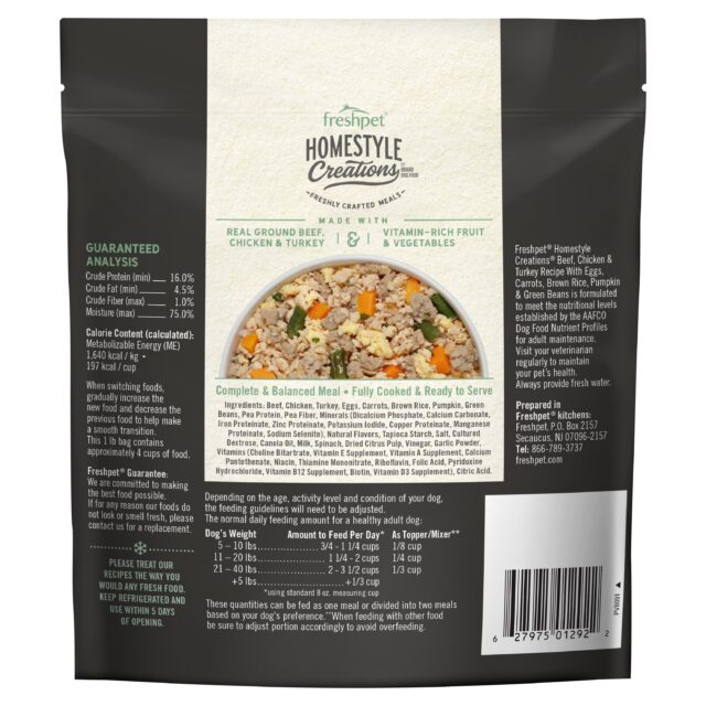Freshpet Homestyle Creations Beef, Chicken & Turkey Recipe 1lb - Image 6