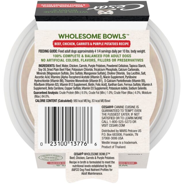 Cesar Wholesome Bowls Wet Dog Food Adult, 3 Oz - Image 5