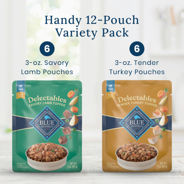 Blue Buffalo Delectables Natural Wet Dog Food Topper Variety Pack, Lamb & Turkey Dinner 3oz (12 Pack - 6 of Each Flavor) - Image 3