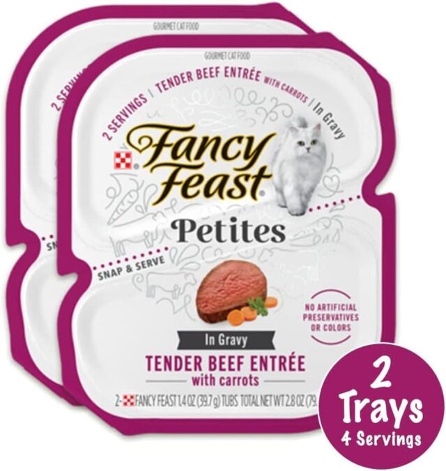 Fancy Feast Petites in Gravy Wet Cat Food Chicken Turkey Beef Salmon and Whitefish Variety Pack 20 Servings - Image 4