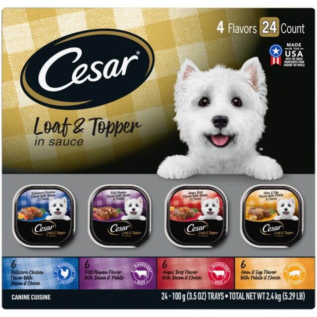 Cesar Loaf And Topper In Sauce Wet Dog Food Variety Pack, 3.5 oz Trays (24 Pack) - Image 7