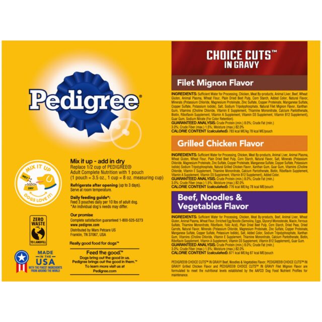 Pedigree Choice Cuts In Gravy Adult Soft Wet Dog Food Variety Pack, 3.5 Oz. Pouches (18 Pack) - Image 8