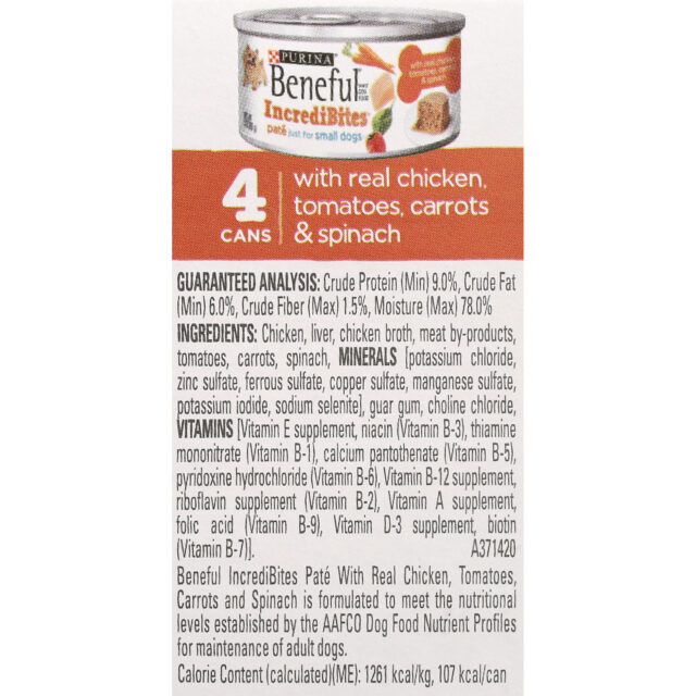 Purina Beneful IncrediBites Pate Small Wet Dog Food Real Beef, Chicken & Salmon 3 oz Cans (12 Pack) - Image 4