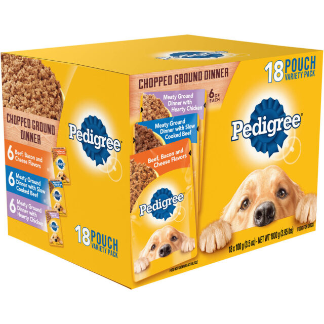 Pedigree Chopped Ground Dinner Wet Dog Food Variety Pack, 3.5 Oz Pouches (18 Pack) - Image 6