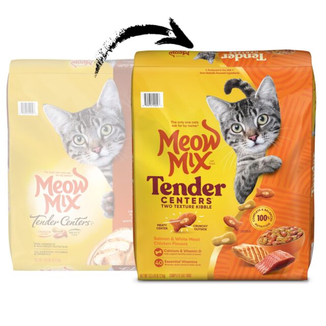 Meow Mix Tender Centers Dry Cat Food, Salmon & White Meat Chicken Flavors - Image 2