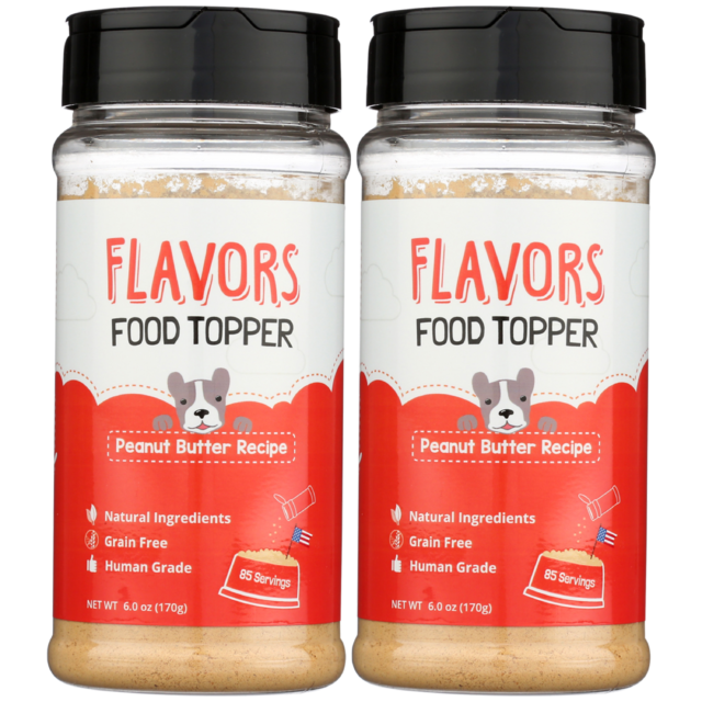 FLAVORS Food Topper for Dogs, Peanut Butter Recipe, 6-Ounce, Pack of 2