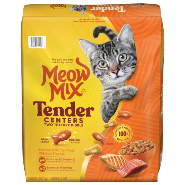 Meow Mix Tender Centers Dry Cat Food, Salmon & White Meat Chicken Flavors