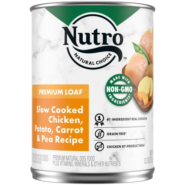 Nutro Premium Loaf Natural Chicken, Potato, Carrot & Pea Wet Dog Food For Adult Dog, 12.5 Oz Can