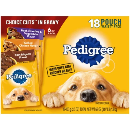 Pedigree Choice Cuts In Gravy Adult Soft Wet Dog Food Variety Pack, 3.5 Oz. Pouches (18 Pack)