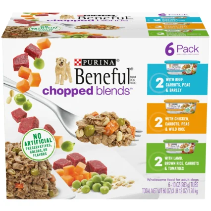 Purina Beneful High Protein Chicken & Beef Wet Dog Food Variety Pack,10 oz Tubs (6 Pack)