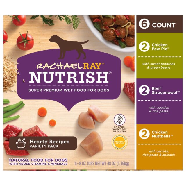 Rachael Ray Nutrish Hearty Recipes Variety Pack Wet Dog Food, 8 oz. Tubs, 6 Count - Image 5
