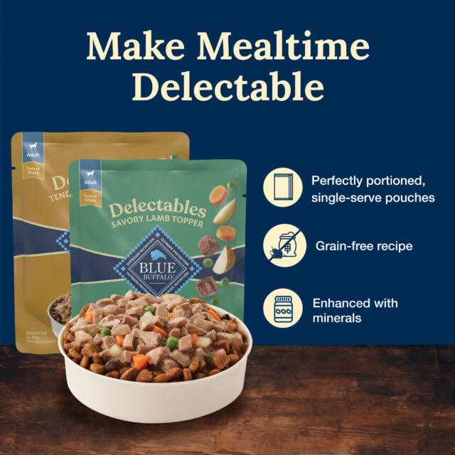 Blue Buffalo Delectables Natural Wet Dog Food Topper Variety Pack, Lamb & Turkey Dinner 3oz (12 Pack - 6 of Each Flavor) - Image 3