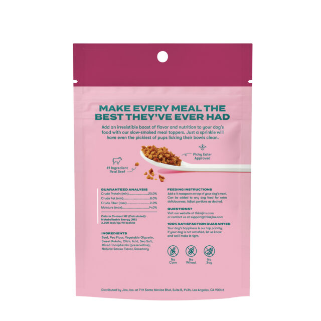 Jinx Crumbles Beef Recipe Flavor-Boosting Natural Dog Food Topper, 4 oz Bag - Image 2