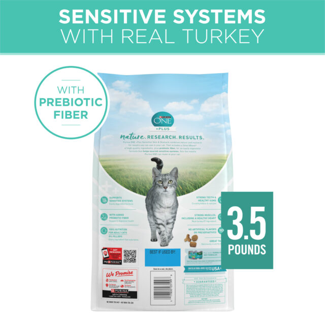 Purina ONE Plus, Sensitive Skin & Stomach, Dry Cat Food, Turkey - Image 6