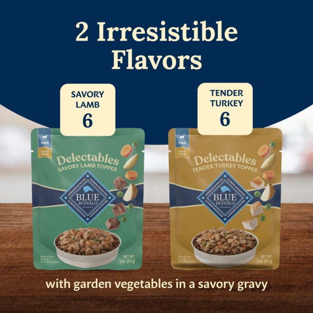 Blue Buffalo Delectables Natural Wet Dog Food Topper Variety Pack, Lamb & Turkey Dinner 3oz (12 Pack - 6 of Each Flavor) - Image 4