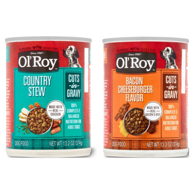 Ol' Roy Bacon Cheeseburger Flavor & Country Stew Cuts in Gravy Wet Dog Food Variety Pack, 13.2 oz Cans (12 Pack) - Image 8