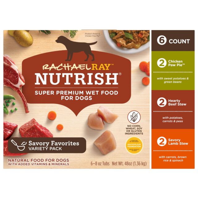 Rachael Ray Nutrish Savory Favorites Variety Pack Wet Dog Food, 8 oz. Tubs, 6 Count - Image 4