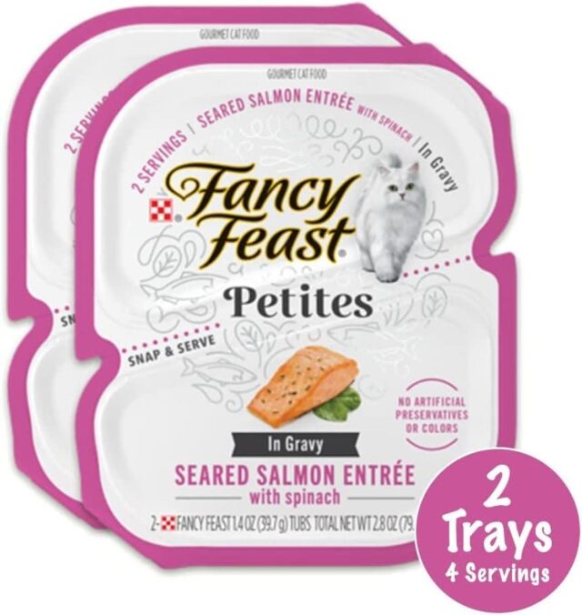 Fancy Feast Petites in Gravy Wet Cat Food Chicken Turkey Beef Salmon and Whitefish Variety Pack 20 Servings - Image 5