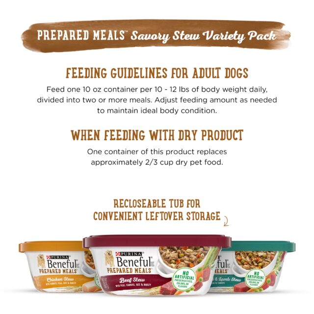 (6 Pack) Purina Beneful High Protein, Gravy Wet Dog Food Variety Pack, Prepared Meals Stew, 10 oz. Tubs - Image 2