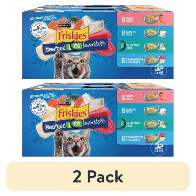 Purina Friskies Pate Seafood Favorites Variety Pack, Wet Cat Food, 5.5 oz Cans, 32 Pack - Image 10