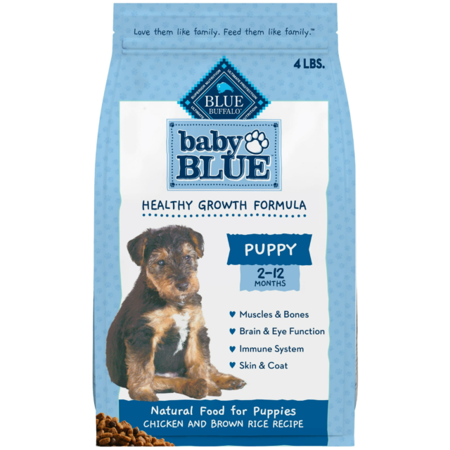 Blue Buffalo Baby BLUE Healthy Growth Puppy Dry Food, Chicken, 4-lb Bag