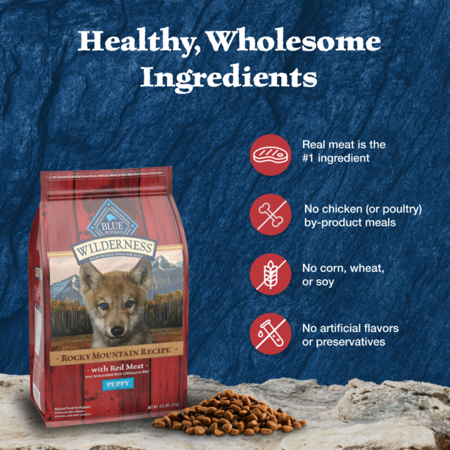 Blue Buffalo Wilderness Natural Dry Puppy Food, Red Meat & Whole Grains - Image 4