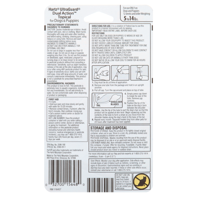Hartz UltraGuard Dual Action Flea & Tick Topical for Small Dogs 5-14lbs, 3 Monthly Treatments - Image 3