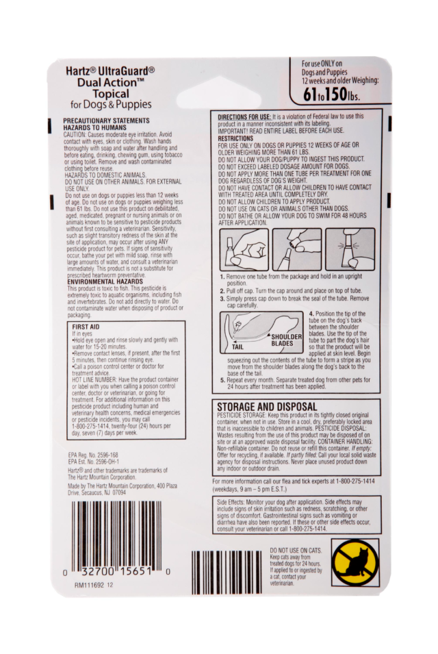 Hartz UltraGuard Dual Action Flea & Tick Topical for Extra Large Dogs 61-150lbs, 3 Monthly Treatments - Image 6
