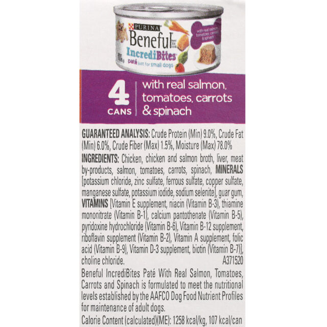 Purina Beneful IncrediBites Pate Small Wet Dog Food Real Beef, Chicken & Salmon 3 oz Cans (12 Pack) - Image 3