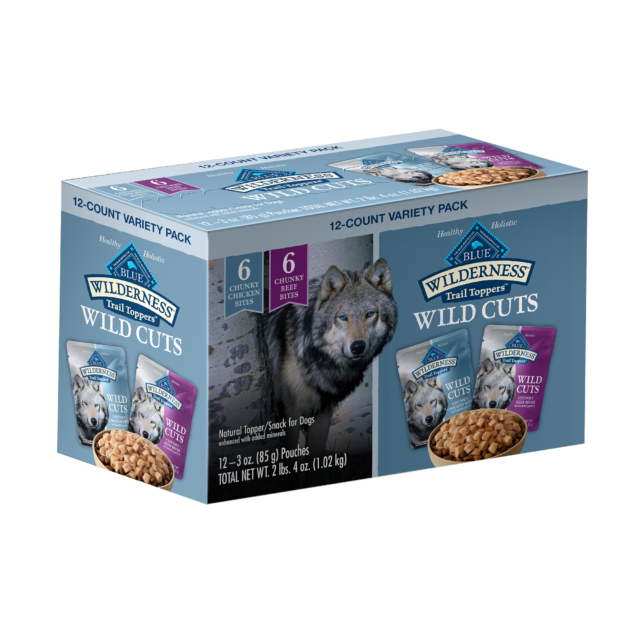 Blue Buffalo Wilderness Wild Cuts Wet Dog Food Toppers, Chicken & Beef, 3-oz. (12 Count)
