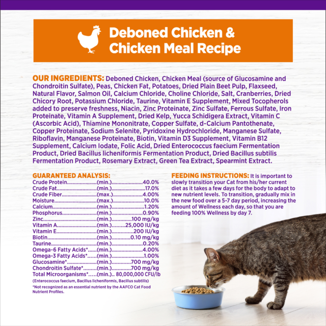 Wellness Complete Health Natural Grain Free Deboned Chicken & Chicken Meal Dry Cat Food - Image 3