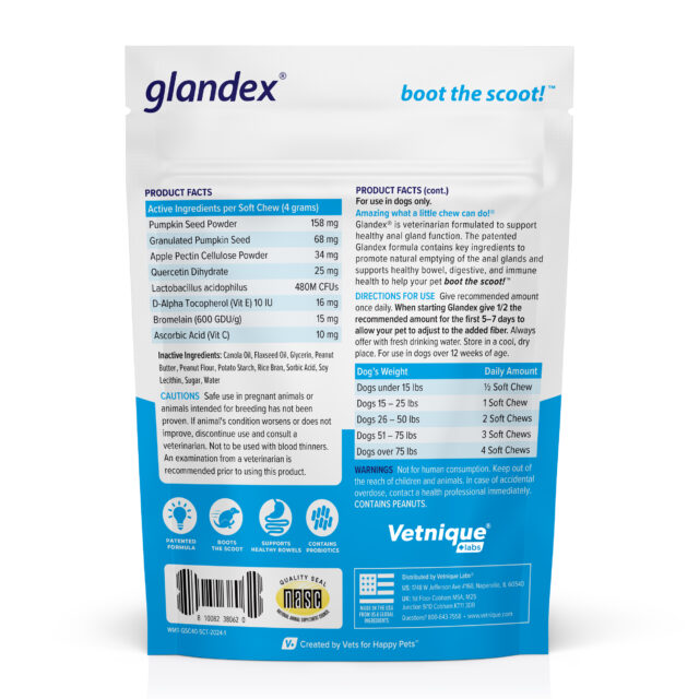 Vetnique Labs Glandex Anal Gland Soft Chews, Peanut Butter Flavored, for Dogs, 40 Count - Image 7