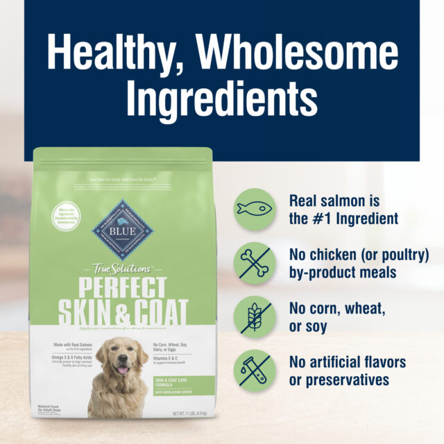 BLUE True Solutions Perfect Skin & Coat Adult Dog Dry Food, Salmon, 4-lb. - Image 3