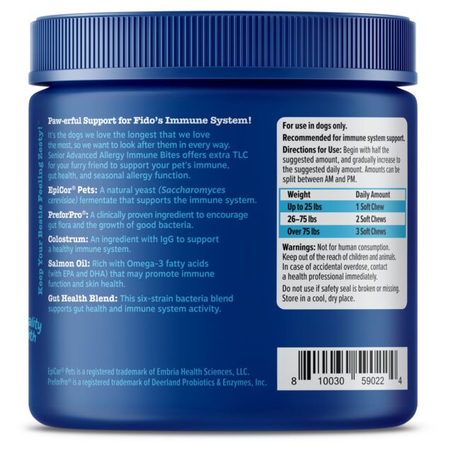 Zesty Paws Senior Advanced Allergy & Immune Bites for Senior Dogs, Allergy Relief and Immune Support, Salmon Flavor, 90 ct - Image 5