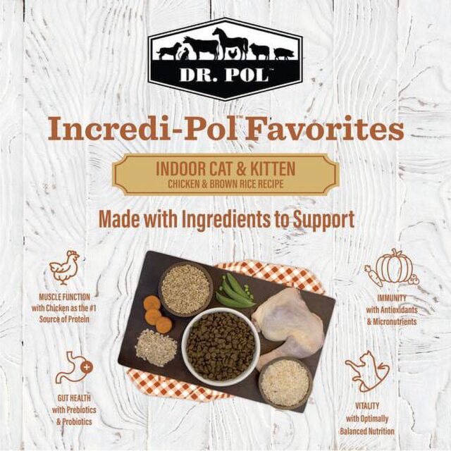 Dr. Pol Incredi-Pol Favorites Indoor Cat and Kitten Chicken and Brown Rice Recipe Cat Food - 18lb - Image 3