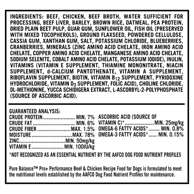 Pure Balance Pro+ Beef & Chicken Recipe Wet Dog Food for Performance, 12.5 oz Cans (6 Pack) - Image 6