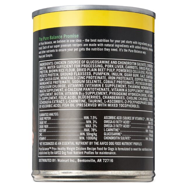 (4 pack) Pure Balance Pro+ Chicken Recipe Wet Dog Food for Healthy Weight, 12.5 oz Can - Image 3