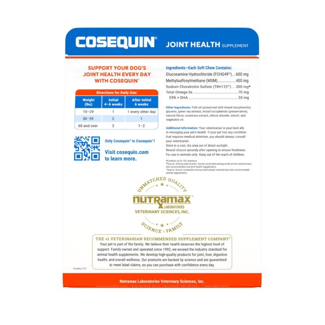 Nutramax Cosequin Joint Health Supplement for Dogs, 60 Soft Chews - Image 5