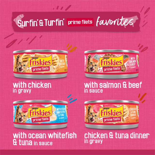 Purina Friskies Surfin' and Turfin' Variety Pack, Wet Cat Food, 5.5 oz Cans, 40 Pack - Image 10