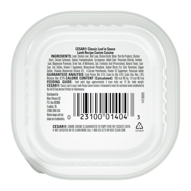 (12 pack) Cesar Classic Loaf In Sauce Lamb Recipe Wet Dog Food, 3.5 Oz - Image 7