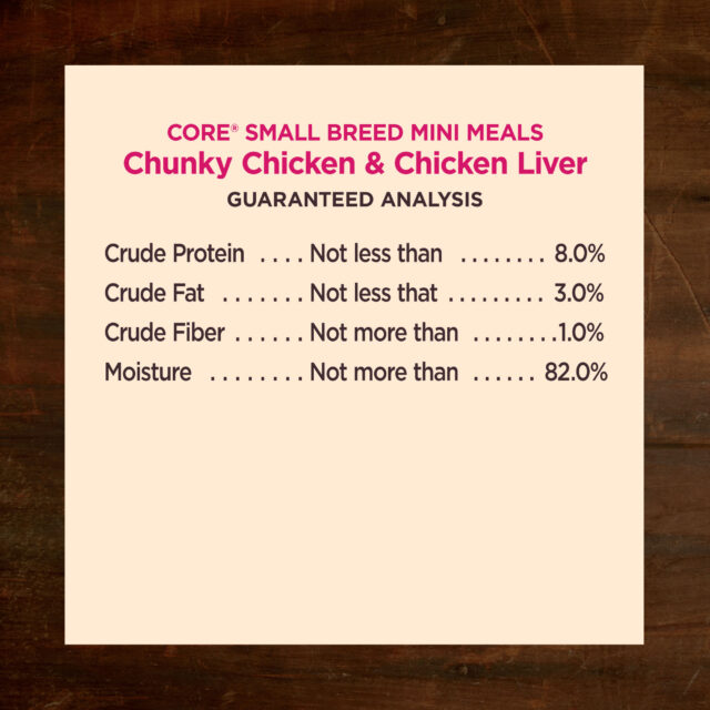 Wellness CORE Natural Grain Free Small Breed Mini Meals Wet Dog Food, Chunky Chicken & Chicken Liver Entrée in Gravy, 3-Ounce Pouch (Pack of 12) - Image 3