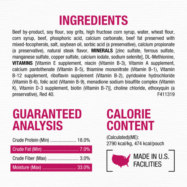 Purina Moist & Meaty Dry Dog Food, High Protein Steak Flavor with Real Beef, 12 oz Pouches (6 Pack) - Image 6